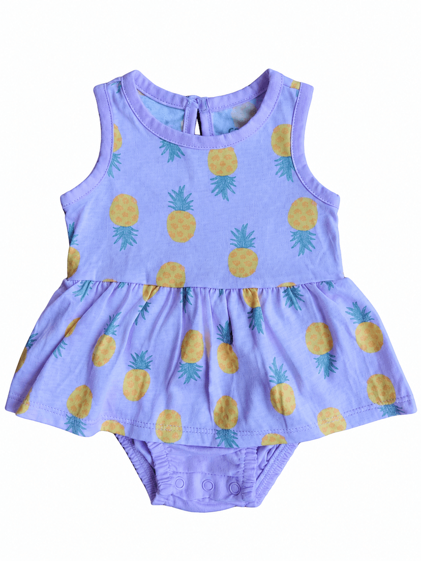 Carter’s Purple Pineapple Print Skirted Bodysuit