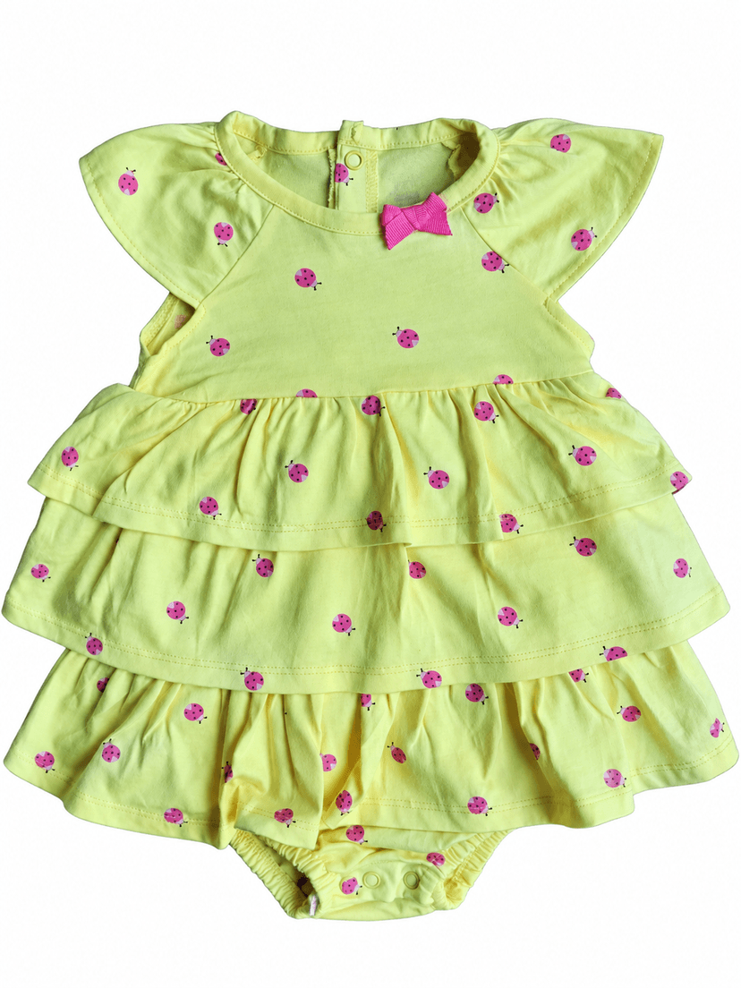 Carter’s Yellow Ladybug Tiered Dress Bodysuit